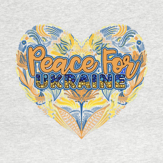 Peace For Ukraine Mandala Heart by The Christian Left